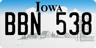 IA license plate BBN538