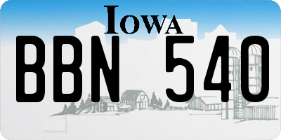 IA license plate BBN540