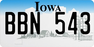 IA license plate BBN543
