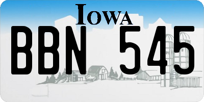 IA license plate BBN545