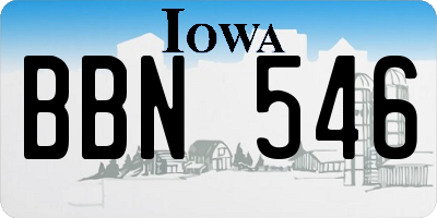 IA license plate BBN546