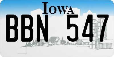 IA license plate BBN547