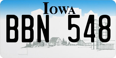 IA license plate BBN548