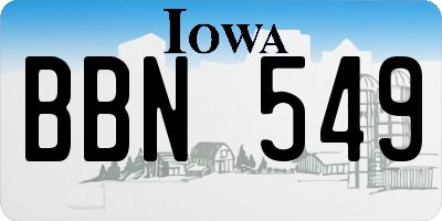 IA license plate BBN549
