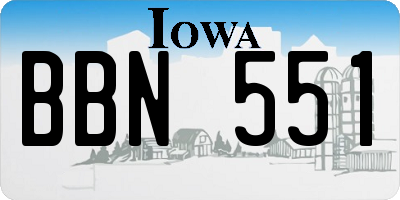 IA license plate BBN551