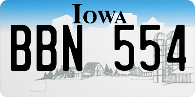 IA license plate BBN554