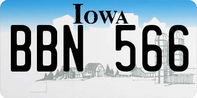 IA license plate BBN566