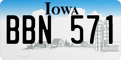 IA license plate BBN571