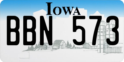 IA license plate BBN573
