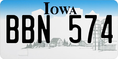 IA license plate BBN574