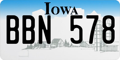 IA license plate BBN578