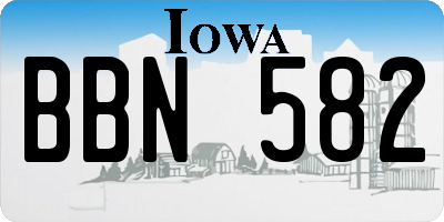 IA license plate BBN582