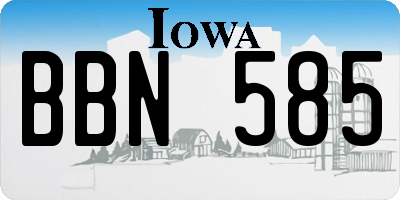IA license plate BBN585