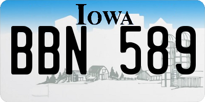 IA license plate BBN589