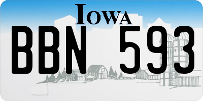 IA license plate BBN593