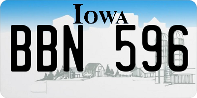 IA license plate BBN596