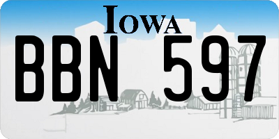IA license plate BBN597