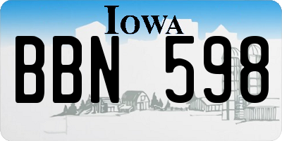 IA license plate BBN598