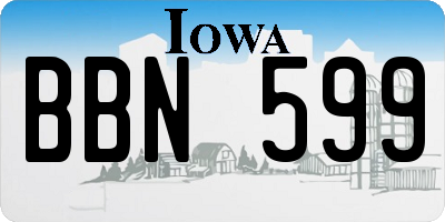 IA license plate BBN599