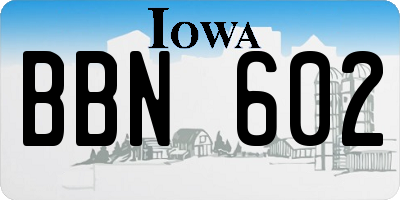 IA license plate BBN602