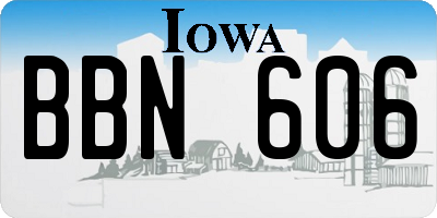 IA license plate BBN606