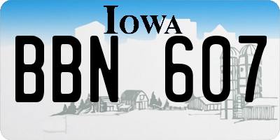 IA license plate BBN607