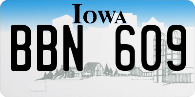 IA license plate BBN609