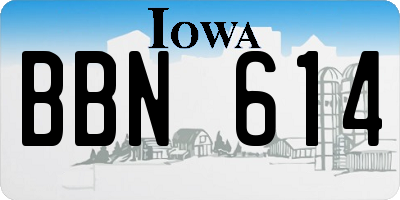 IA license plate BBN614