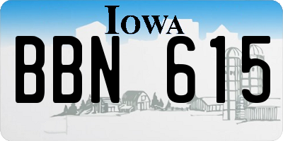 IA license plate BBN615