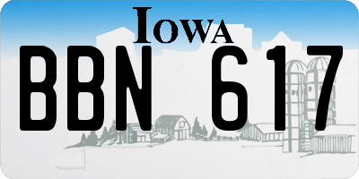 IA license plate BBN617
