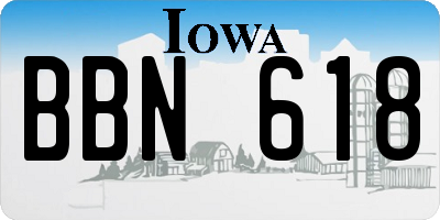 IA license plate BBN618