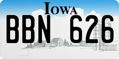 IA license plate BBN626