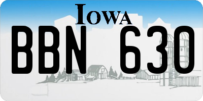 IA license plate BBN630