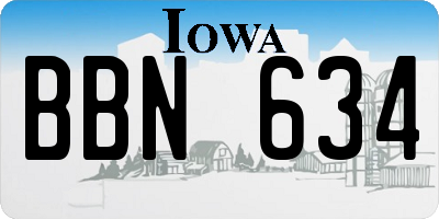 IA license plate BBN634