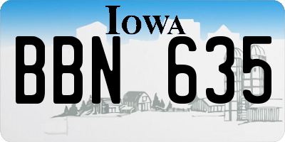 IA license plate BBN635