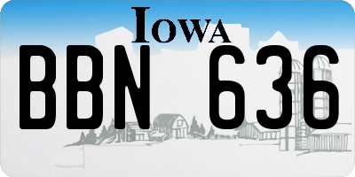 IA license plate BBN636