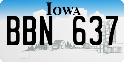 IA license plate BBN637