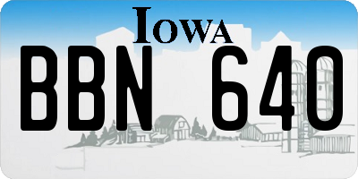 IA license plate BBN640