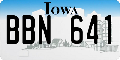 IA license plate BBN641