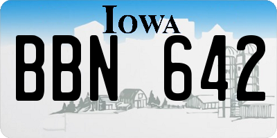 IA license plate BBN642
