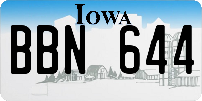 IA license plate BBN644