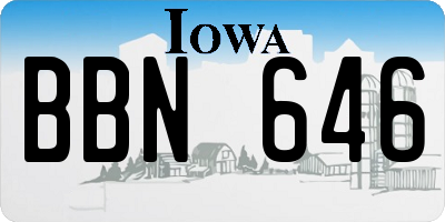 IA license plate BBN646