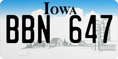IA license plate BBN647