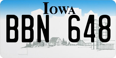 IA license plate BBN648