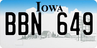 IA license plate BBN649