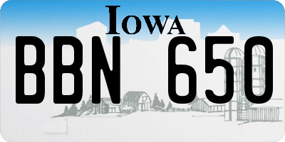 IA license plate BBN650