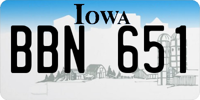 IA license plate BBN651
