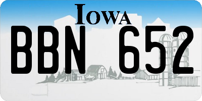IA license plate BBN652