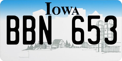 IA license plate BBN653