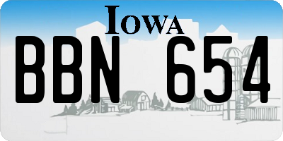 IA license plate BBN654